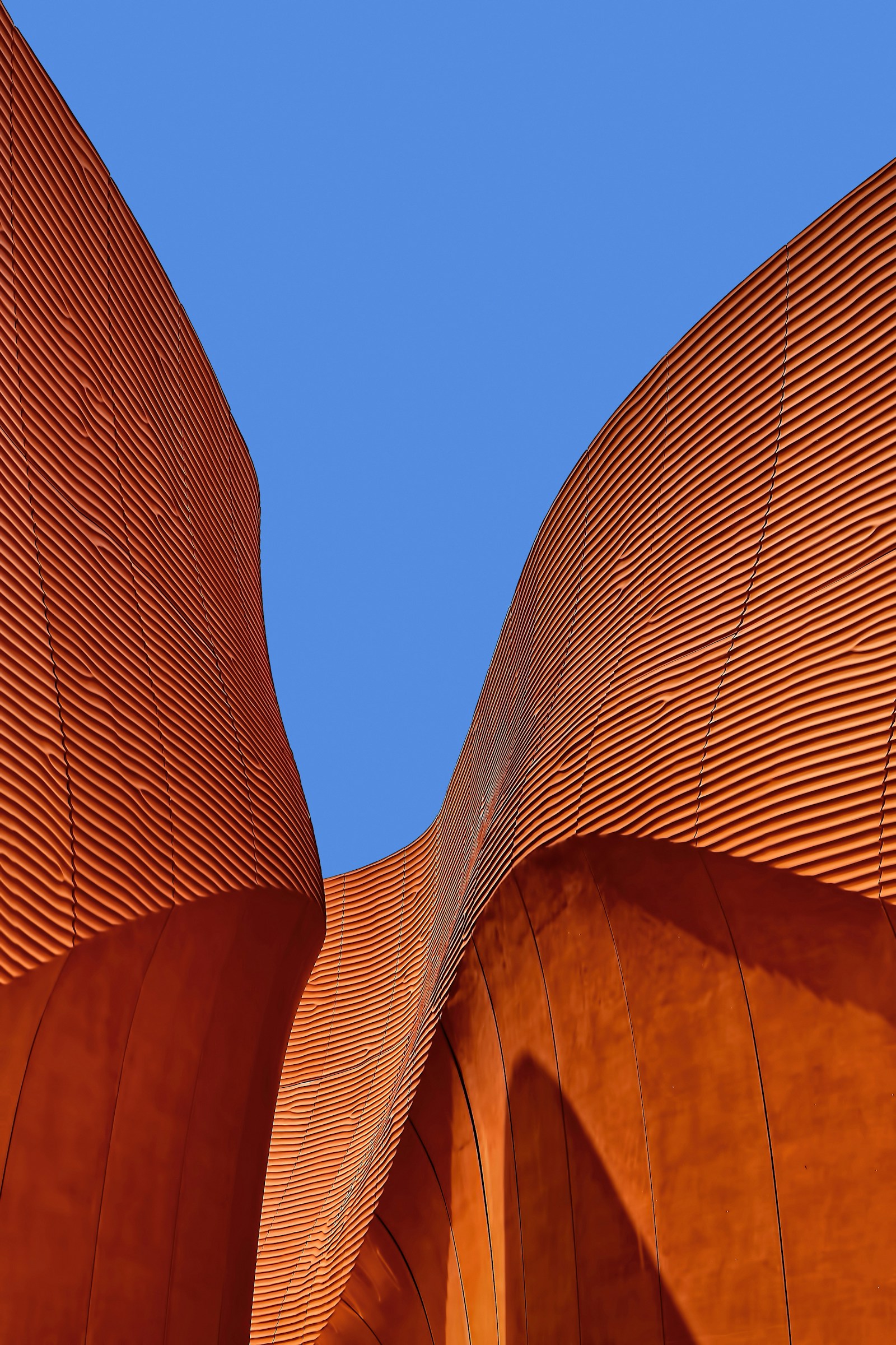 Warm-toned architectural surface — sculptural curves